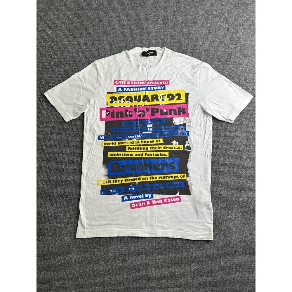 Mens Dsquared2 Pink n Punk Graphic T-Shirt Made in Italy, Size M
